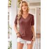imageArachampCloz Womens Lightweight Spring Summer Sweater Tops Casual Short Sleeve Blouses ShirtsAzdusty Red