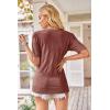 imageArachampCloz Womens Lightweight Spring Summer Sweater Tops Casual Short Sleeve Blouses ShirtsAzdusty Red