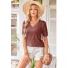 imageArachampCloz Womens Lightweight Spring Summer Sweater Tops Casual Short Sleeve Blouses ShirtsAzdusty Red