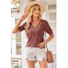 imageArachampCloz Womens Lightweight Spring Summer Sweater Tops Casual Short Sleeve Blouses ShirtsAzdusty Red