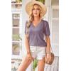 imageArachampCloz Womens Lightweight Spring Summer Sweater Tops Casual Short Sleeve Blouses ShirtsAzgrey Purple