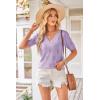 imageArachampCloz Womens Lightweight Spring Summer Sweater Tops Casual Short Sleeve Blouses ShirtsAzlight Purple