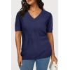 imageArachampCloz Womens Lightweight Spring Summer Sweater Tops Casual Short Sleeve Blouses ShirtsAznavy