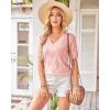 imageArachampCloz Womens Lightweight Spring Summer Sweater Tops Casual Short Sleeve Blouses ShirtsAzpink