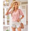 imageArachampCloz Womens Lightweight Spring Summer Sweater Tops Casual Short Sleeve Blouses ShirtsAzpink