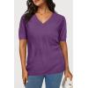 imageArachampCloz Womens Lightweight Spring Summer Sweater Tops Casual Short Sleeve Blouses ShirtsAzpurple