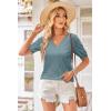 imageArachampCloz Womens Lightweight Spring Summer Sweater Tops Casual Short Sleeve Blouses ShirtsBgrey Blue