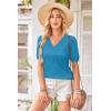 imageArachampCloz Womens Lightweight Spring Summer Sweater Tops Casual Short Sleeve Blouses ShirtsBlake Blue
