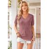 imageArachampCloz Womens Lightweight Spring Summer Sweater Tops Casual Short Sleeve Blouses ShirtsDusty Rose