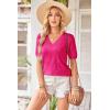 imageArachampCloz Womens Lightweight Spring Summer Sweater Tops Casual Short Sleeve Blouses ShirtsHot Pink