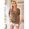 imageArachampCloz Womens Lightweight Spring Summer Sweater Tops Casual Short Sleeve Blouses ShirtsKhaki