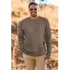 imageArachampCloz Mens Wool Blend Loose Fit Sweater Ultra Soft 2025 Spring Bottoming Crewneck Fashion PulloverLcoffee