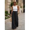 imageArachampCloz Summer Womens Linen Blend High Waisted Flowy Wide Leg Palazzo Casual PantsBlack