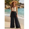 imageArachampCloz Summer Womens Linen Blend High Waisted Flowy Wide Leg Palazzo Casual PantsBlack