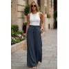 imageArachampCloz Summer Womens Linen Blend High Waisted Flowy Wide Leg Palazzo Casual PantsDark Blue