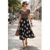imageArachampCloz Womens Chiffon Wide Elastic Band ALine Pleated Floral Pleated SkirtsApricot Floral