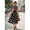 imageArachampCloz Womens Chiffon Wide Elastic Band ALine Pleated Floral Pleated SkirtsApricot Floral