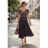 imageArachampCloz Womens Chiffon Wide Elastic Band ALine Pleated Floral Pleated SkirtsBlue Polka Dot