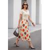imageArachampCloz Womens Chiffon Wide Elastic Band ALine Pleated Floral Pleated SkirtsOrange Floral