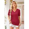 imageArachampCloz Womens Lightweight Spring Summer Sweater Tops Casual Short Sleeve Blouses ShirtsBred