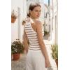 imageArachampCloz Womens Lyocell Blend Slim Fit Striped Casual Halter Tank Tops Summer 2026Striped White Burgundy