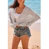 imageArachampCloz Womens Oversized Crochet Cover Up Summer Cardigan Lightweight Beach Vacation Kimonos 2026Grey