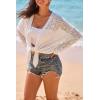imageArachampCloz Womens Oversized Crochet Cover Up Summer Cardigan Lightweight Beach Vacation Kimonos 2026White