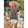imageArachampCloz Womens Summer Tops Fashion 2023 Ruffle Short Sleeve V Neck Floral Dressy Casual Blouse ShirtsBlack Floral