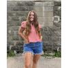 imageArachampCloz Womens Summer Tops Fashion 2023 Ruffle Short Sleeve V Neck Floral Dressy Casual Blouse ShirtsDusty Rose