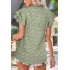 imageArachampCloz Womens Summer Tops Fashion 2023 Ruffle Short Sleeve V Neck Floral Dressy Casual Blouse ShirtsGreen Floral