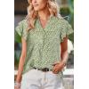 imageArachampCloz Womens Summer Tops Fashion 2023 Ruffle Short Sleeve V Neck Floral Dressy Casual Blouse ShirtsGreen Floral