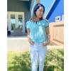 imageArachampCloz Womens Summer Tops Fashion 2023 Ruffle Short Sleeve V Neck Floral Dressy Casual Blouse ShirtsLight Blue