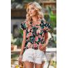 imageArachampCloz Womens Summer Tops Fashion 2023 Ruffle Short Sleeve V Neck Floral Dressy Casual Blouse ShirtsRed Floral
