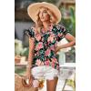 imageArachampCloz Womens Summer Tops Fashion 2023 Ruffle Short Sleeve V Neck Floral Dressy Casual Blouse ShirtsRed Floral