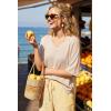 imageArachampCloz Womens Wool Blend Elbow Sleeve Summer Oversized Casual SweaterApricot