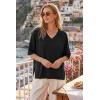 imageArachampCloz Womens Wool Blend Elbow Sleeve Summer Oversized Casual SweaterBlack