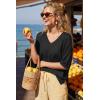 imageArachampCloz Womens Wool Blend Elbow Sleeve Summer Oversized Casual SweaterBlack