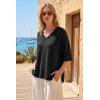 imageArachampCloz Womens Wool Blend Elbow Sleeve Summer Oversized Casual SweaterBlack