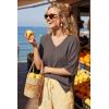 imageArachampCloz Womens Wool Blend Elbow Sleeve Summer Oversized Casual SweaterCoffee