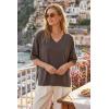 imageArachampCloz Womens Wool Blend Elbow Sleeve Summer Oversized Casual SweaterCoffee
