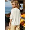 imageArachampCloz Womens Wool Blend Elbow Sleeve Summer Oversized Casual SweaterOffwhite