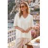 imageArachampCloz Womens Wool Blend Elbow Sleeve Summer Oversized Casual SweaterOffwhite