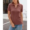 imageArachampCloz Womens Wool Blend Knit Spring Summer Business Casual Lightweight Short Sleeve Sweater Pullover 2026Dusty Red