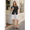 imageArachampCloz Womens Wool Blend Oversized Lightweight Cardigan Short Sleeve Summer Casual Sweaters TopsBlack