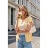 imageArachampCloz Womens Wool Blend Oversized Lightweight Cardigan Short Sleeve Summer Casual Sweaters TopsYellow