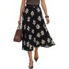 imageArachampCloz Womens Chiffon Wide Elastic Band ALine Pleated Floral Pleated SkirtsApricot Floral