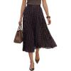 imageArachampCloz Womens Chiffon Wide Elastic Band ALine Pleated Floral Pleated SkirtsBlue Polka Dot