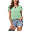 imageArachampCloz Womens Summer Tops Fashion 2023 Ruffle Short Sleeve V Neck Floral Dressy Casual Blouse ShirtsLight Green