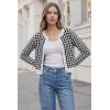 imageArachampCloz 100 Cotton Cropped Cardigan for Women Button Up Lightweight Sweater Business Casual Outfits 2026Black