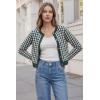 imageArachampCloz 100 Cotton Cropped Cardigan for Women Button Up Lightweight Sweater Business Casual Outfits 2026Green
